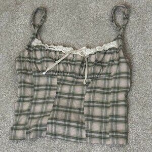 Kimchi Blue Milkmaid Gingham Top